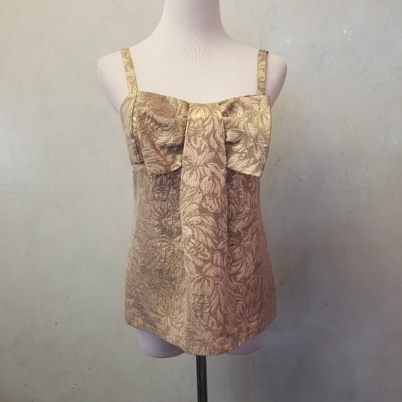 French Connection Tops - French Connection gold bow top (J21)